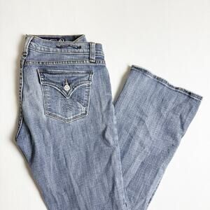 Vigoss Pants Womens 9 Blue Denim Jeans Bootcut Ramie Blend‎ Low Rise 31x30